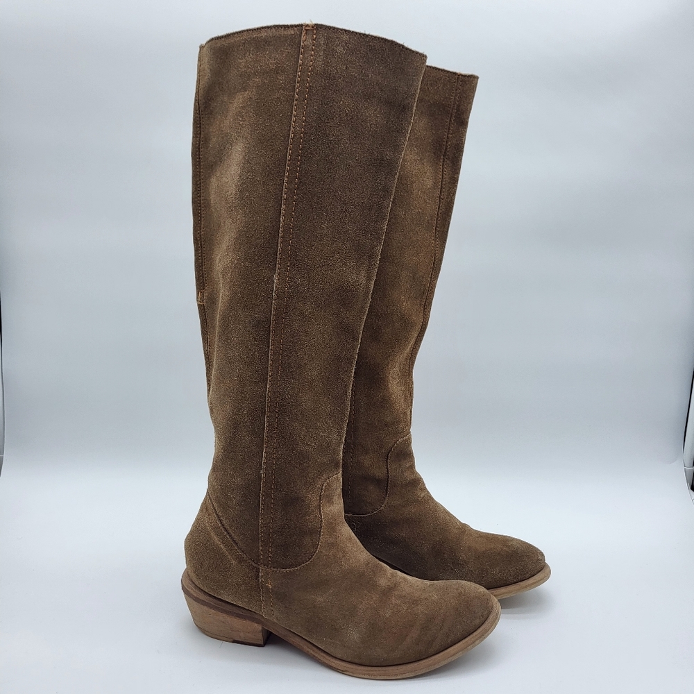 Aldo Brown Suede Country Cowgirl Festival Western Knee-High Boots